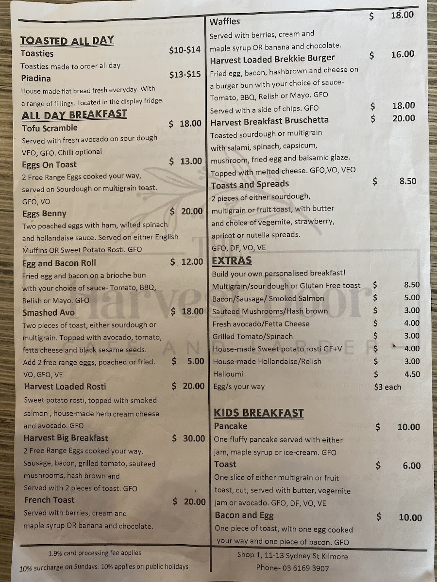 Menu The Harvest Door Cafe & Larder Kilmore-3