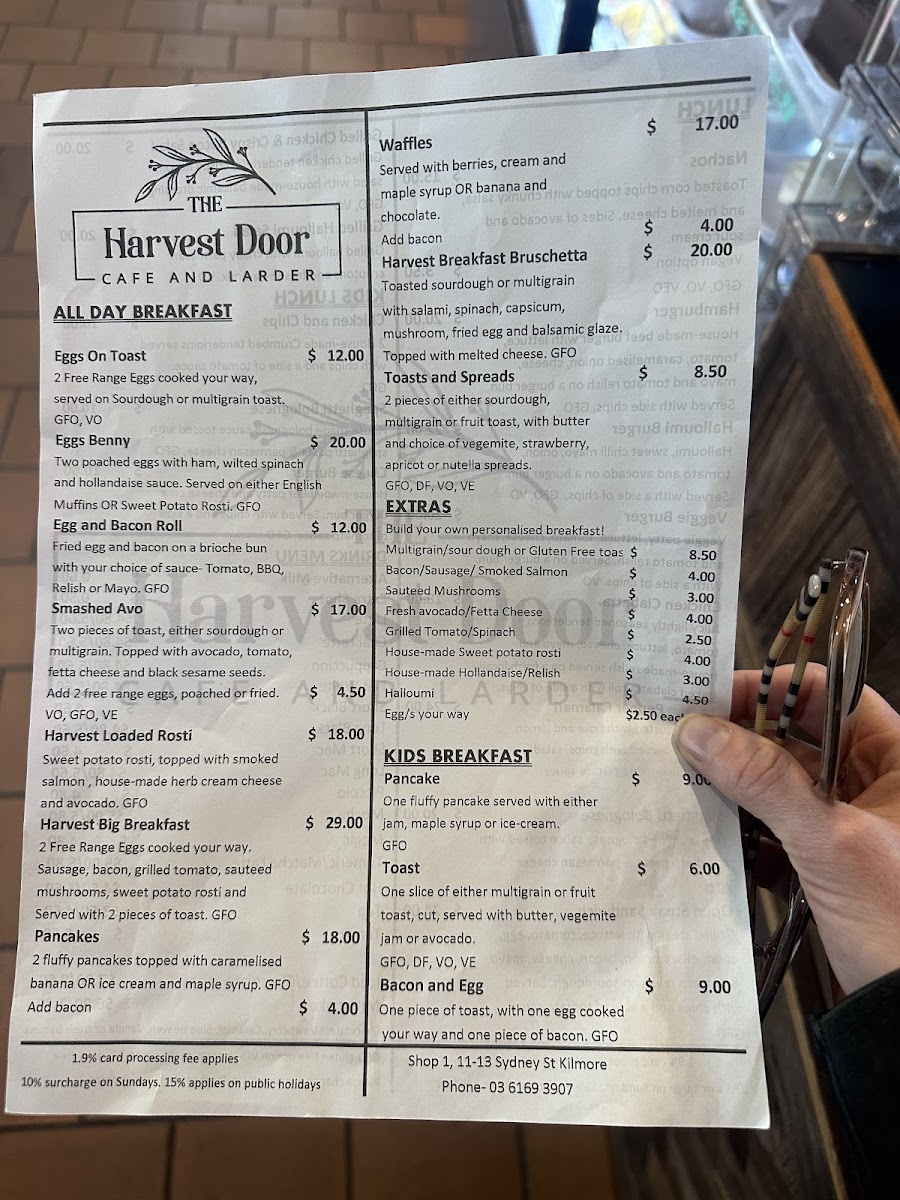 Menu The Harvest Door Cafe & Larder Kilmore-5