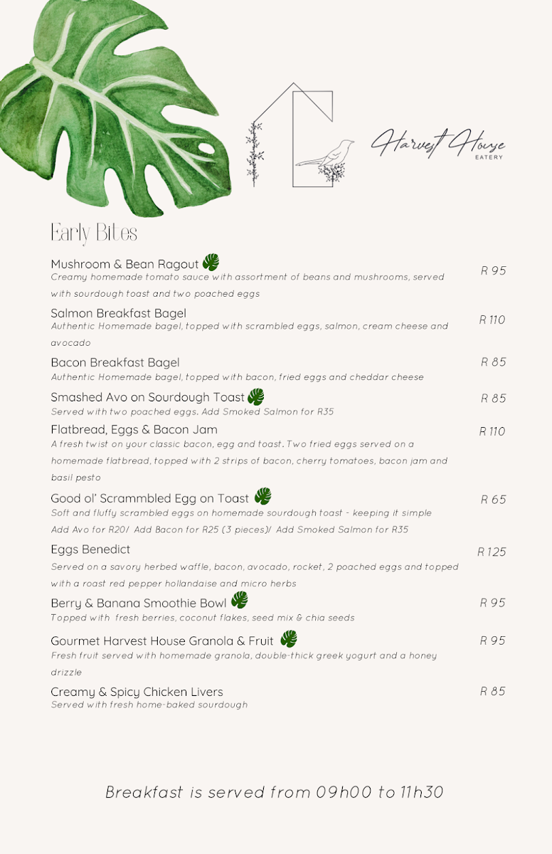 Menu The Harvest House-1