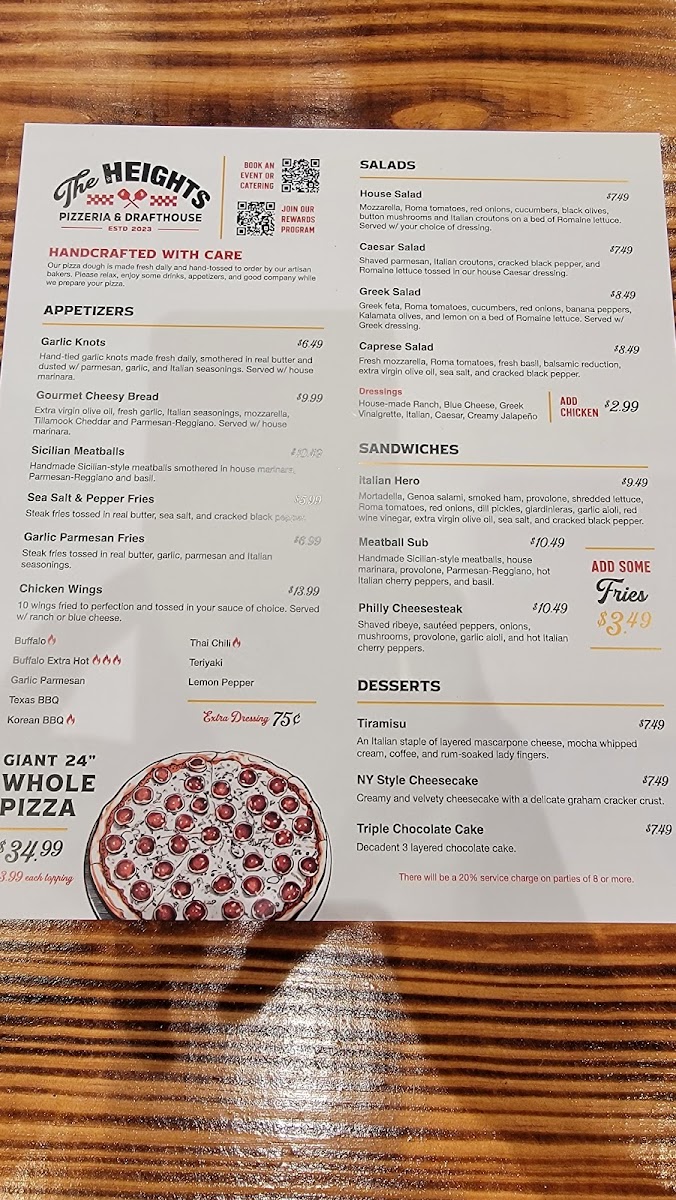 Menu The Heights Pizzeria And Drafthouse-10