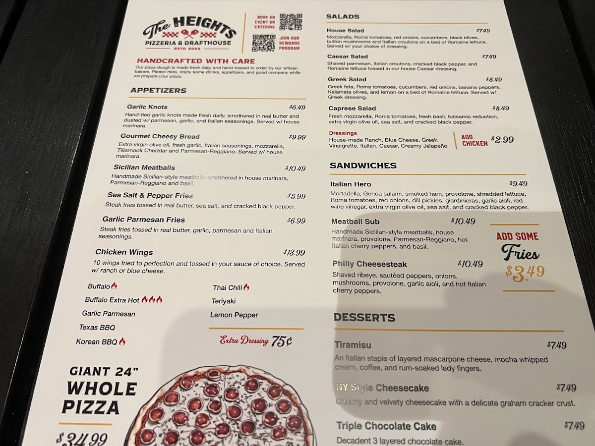 Menu The Heights Pizzeria And Drafthouse-9