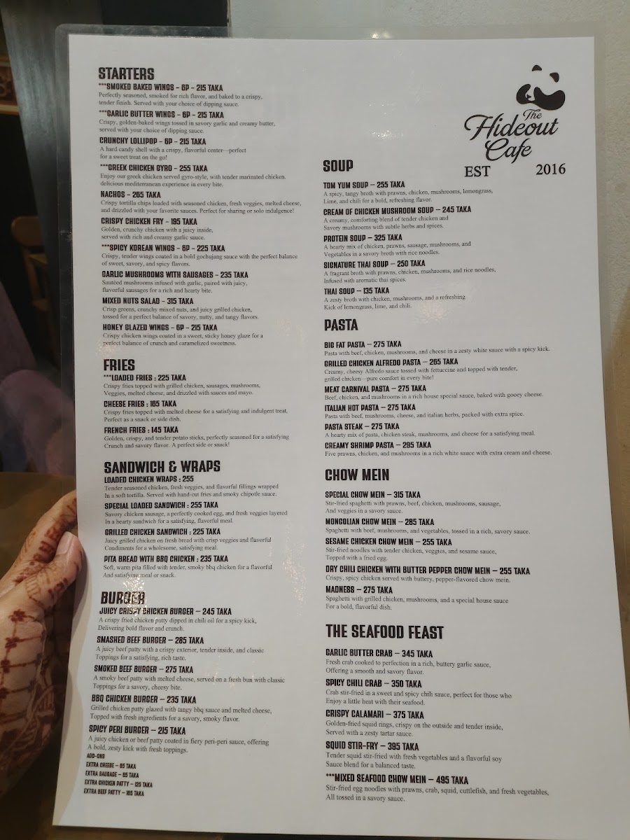 Menu The Hideout Cafe-5