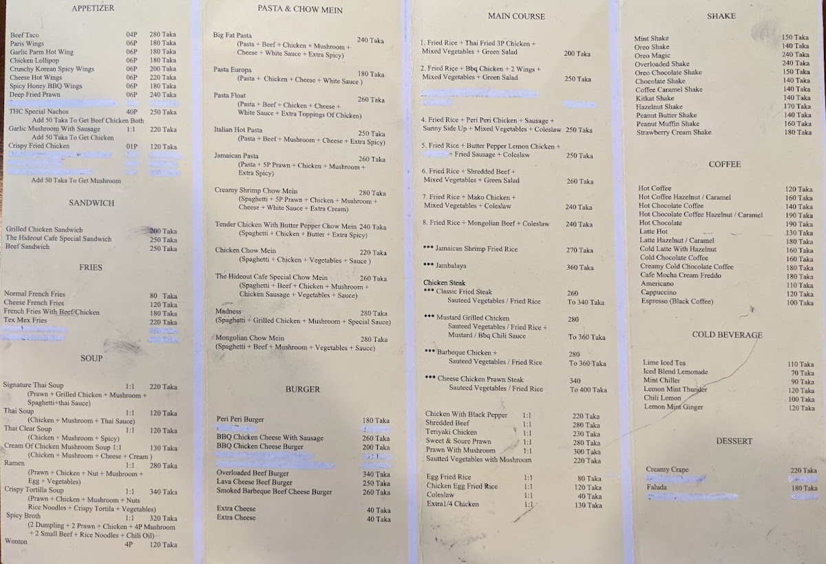 Menu The Hideout Cafe-8