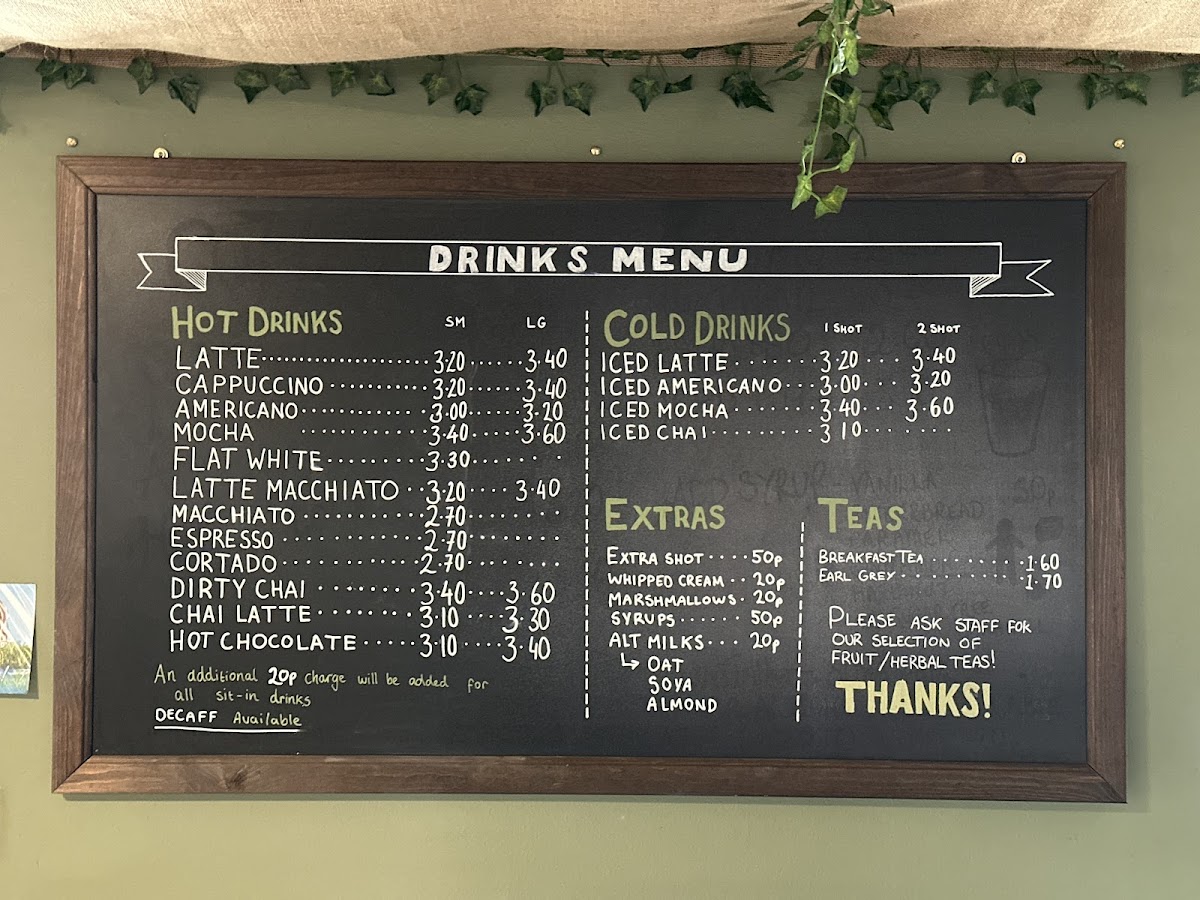 Menu The Highland Cow Shop-1