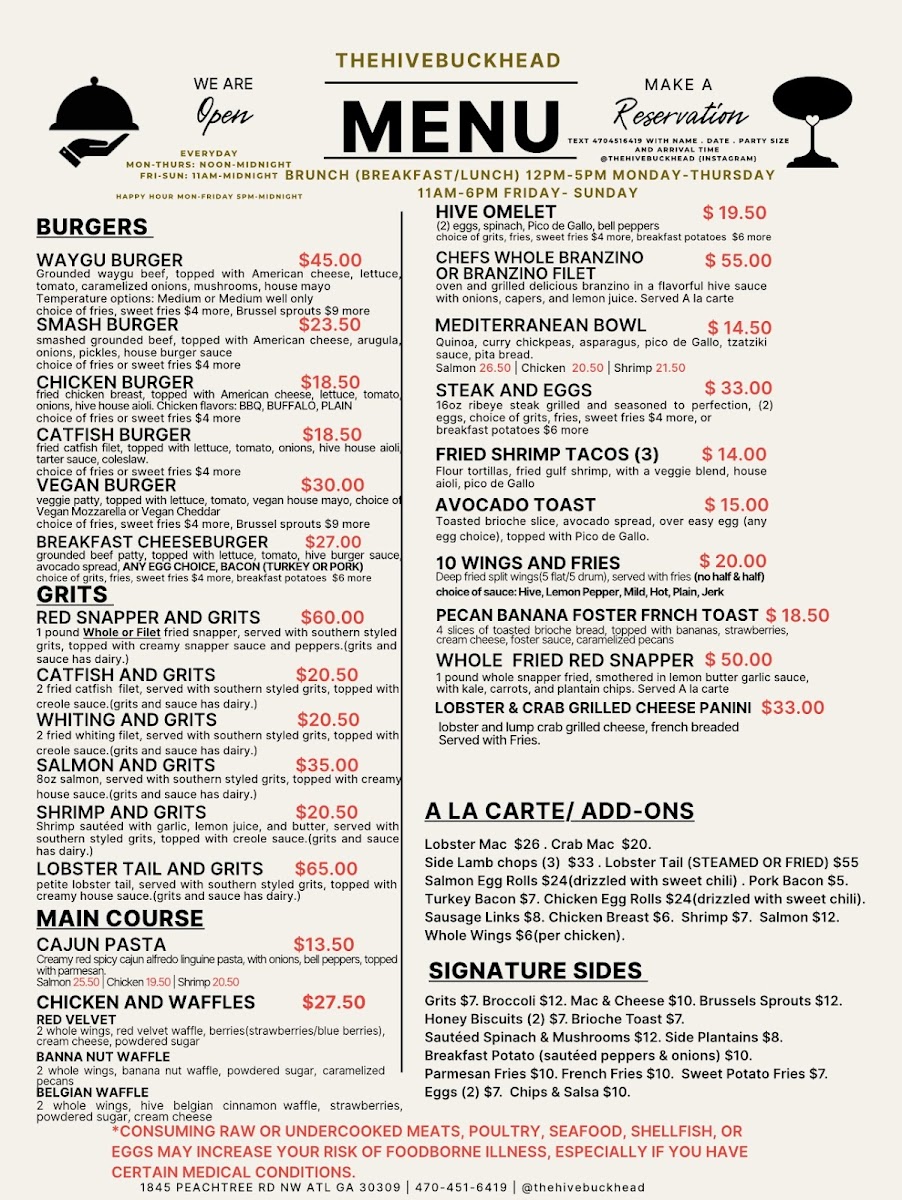 Menu The Hive Buckhead-1