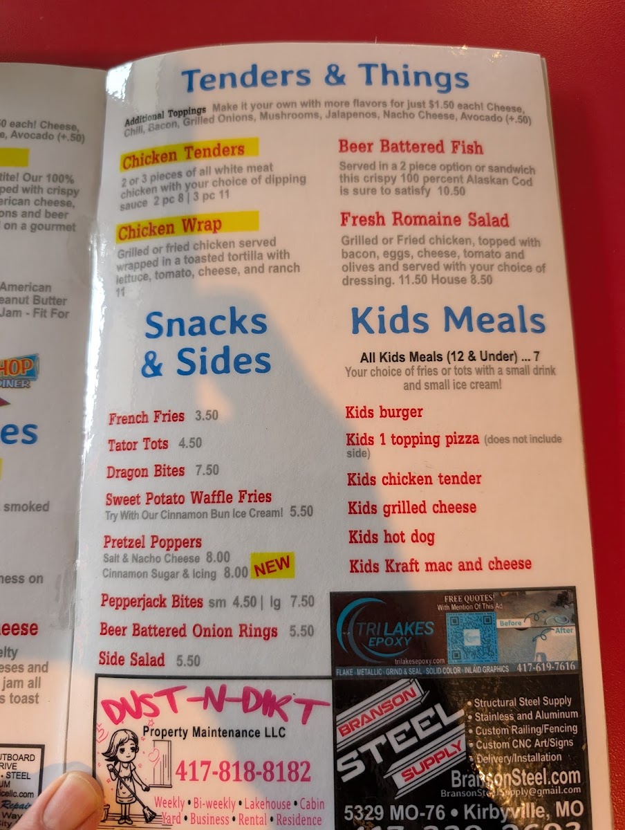 Menu The Hop Diner ( Formerly Oasis Of Blue Eye)-10