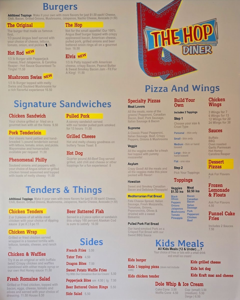 Menu The Hop Diner ( Formerly Oasis Of Blue Eye)-2