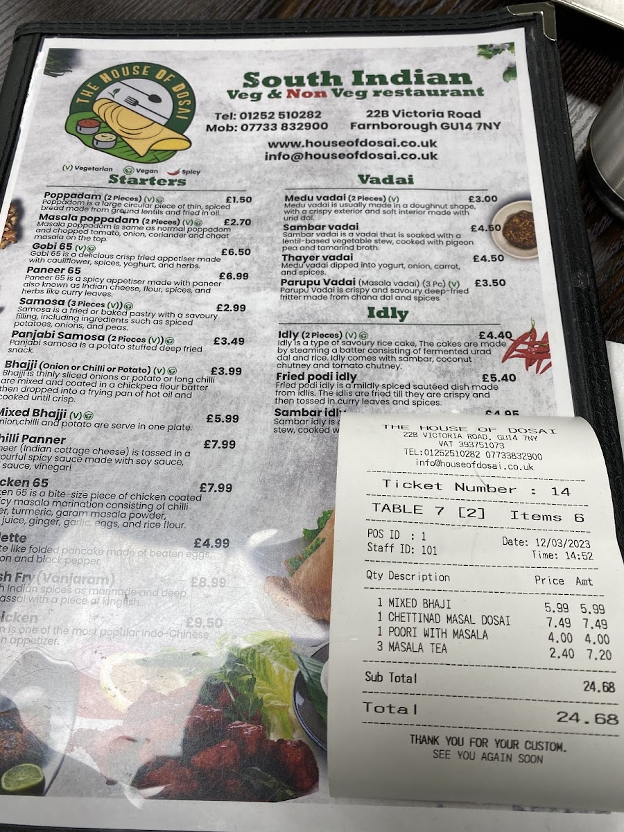 Menu The House Of Dosai-8