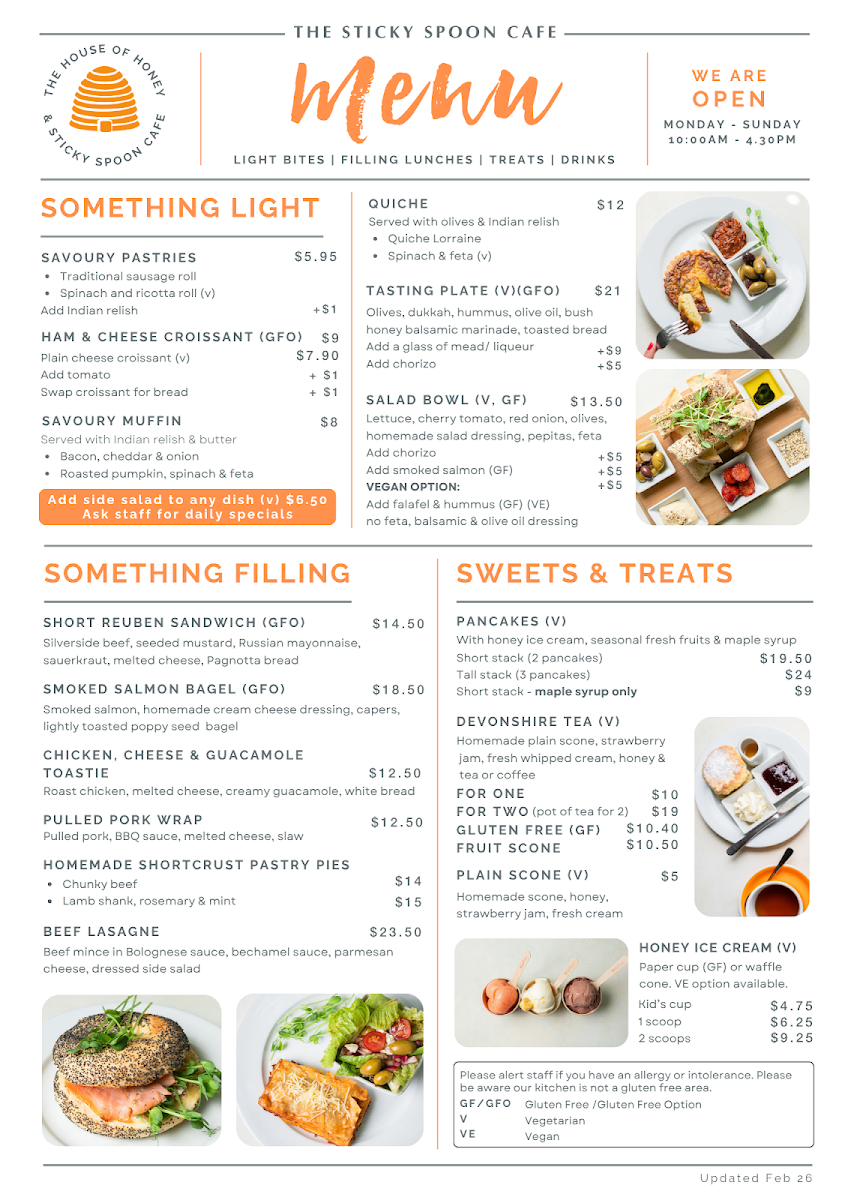 Menu The House Of Honey & The Sticky Spoon Cafe-1