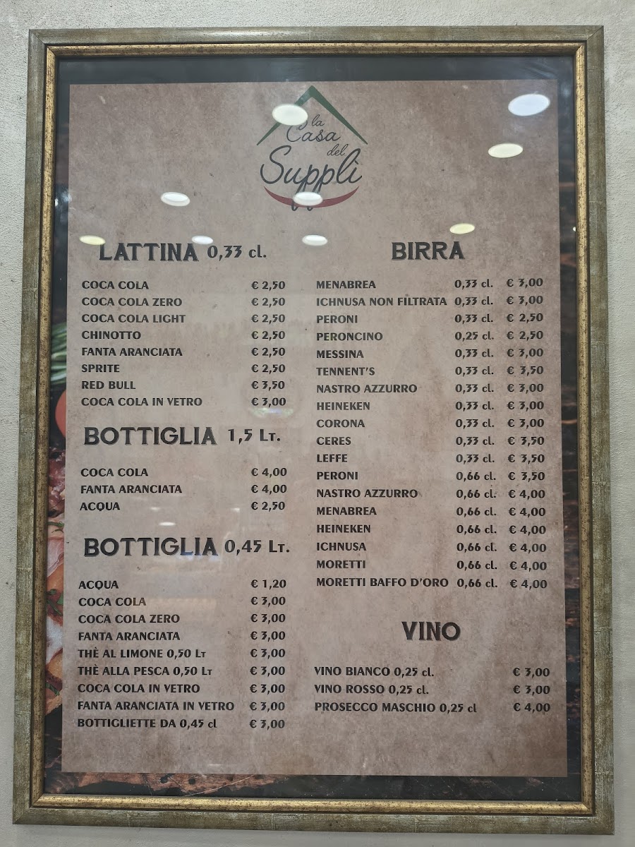 Menu The House Of The Supplì-1