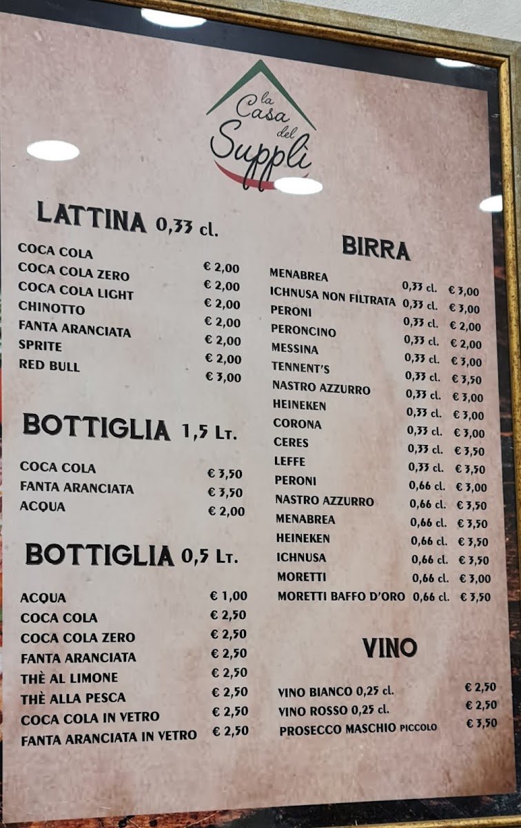 Menu The House Of The Supplì-2