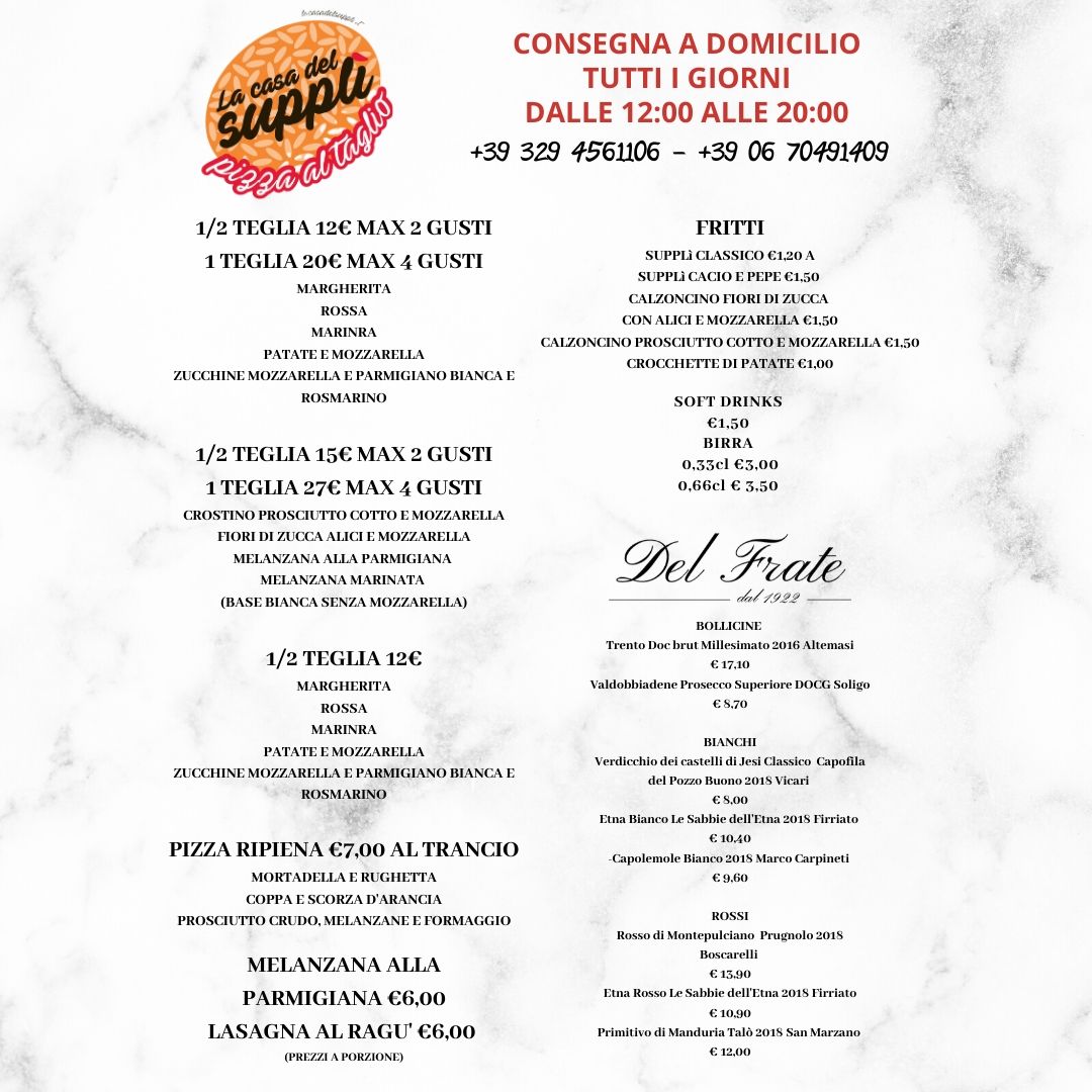 Menu The House Of The Supplì-3