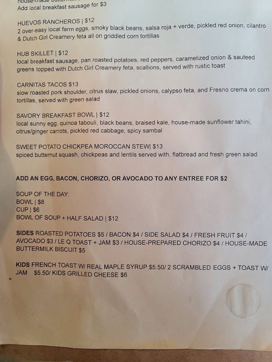 Menu The Hub Cafe-9