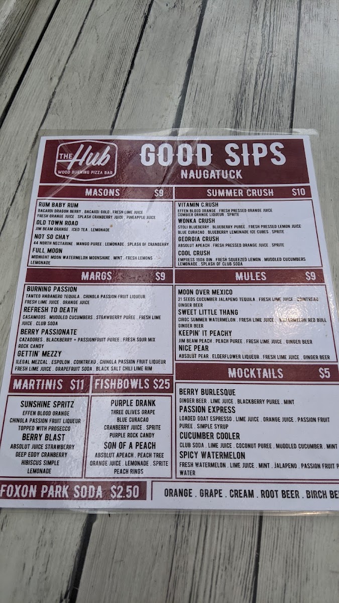 Menu The Hub Pizza Bar-10