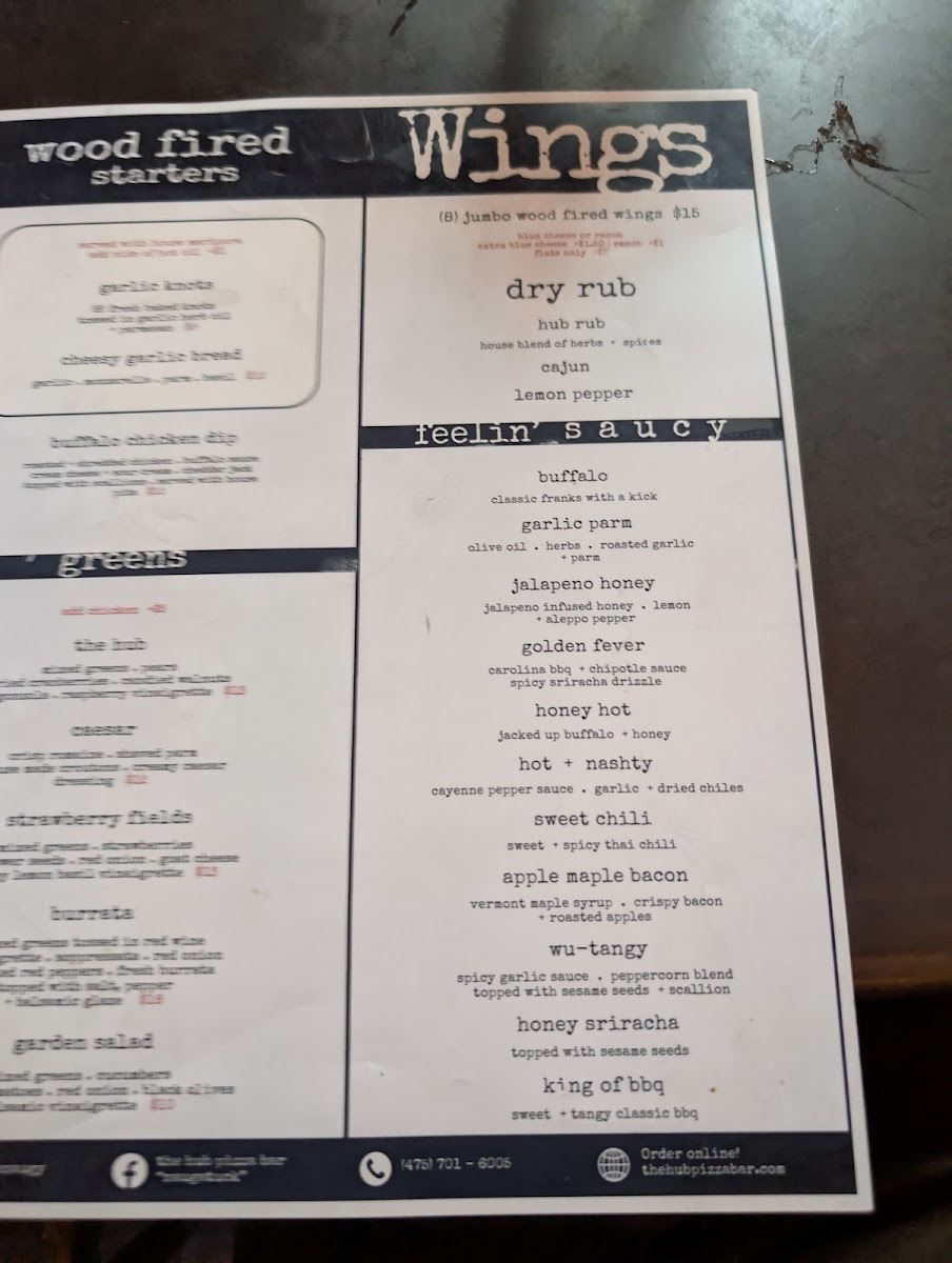 Menu The Hub Pizza Bar-4