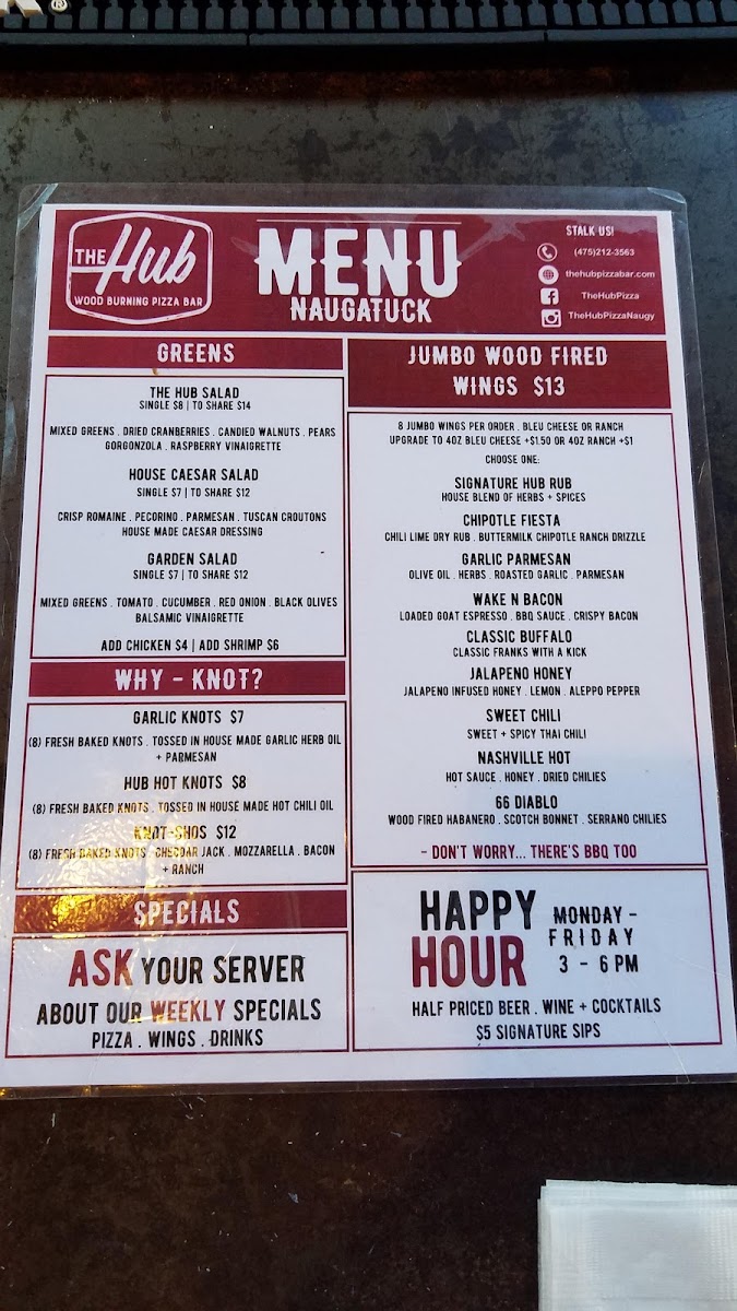 Menu The Hub Pizza Bar-6