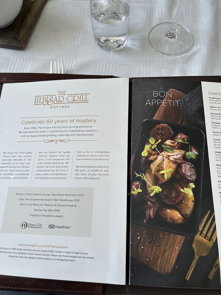 Menu The Hussar Grill Paarl-4
