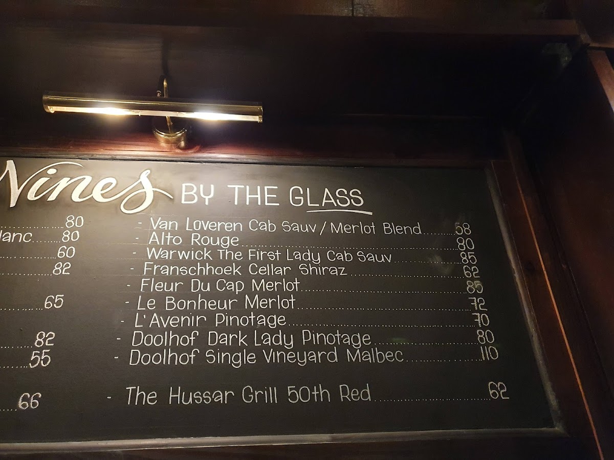 Menu The Hussar Grill Paarl-5