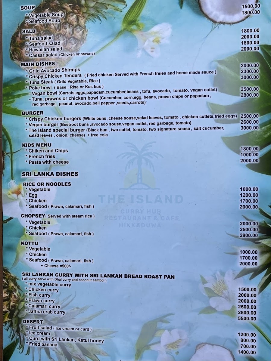 Menu The Island Curry Hub Restaurant & Cafe-1