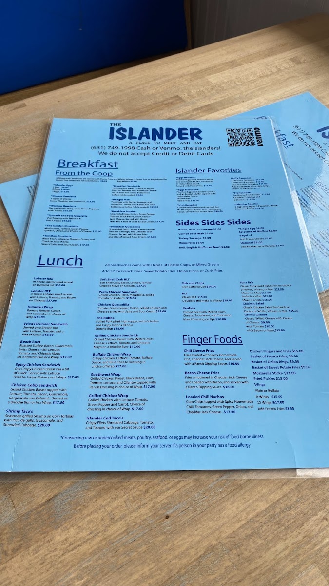 Menu The Islander-1