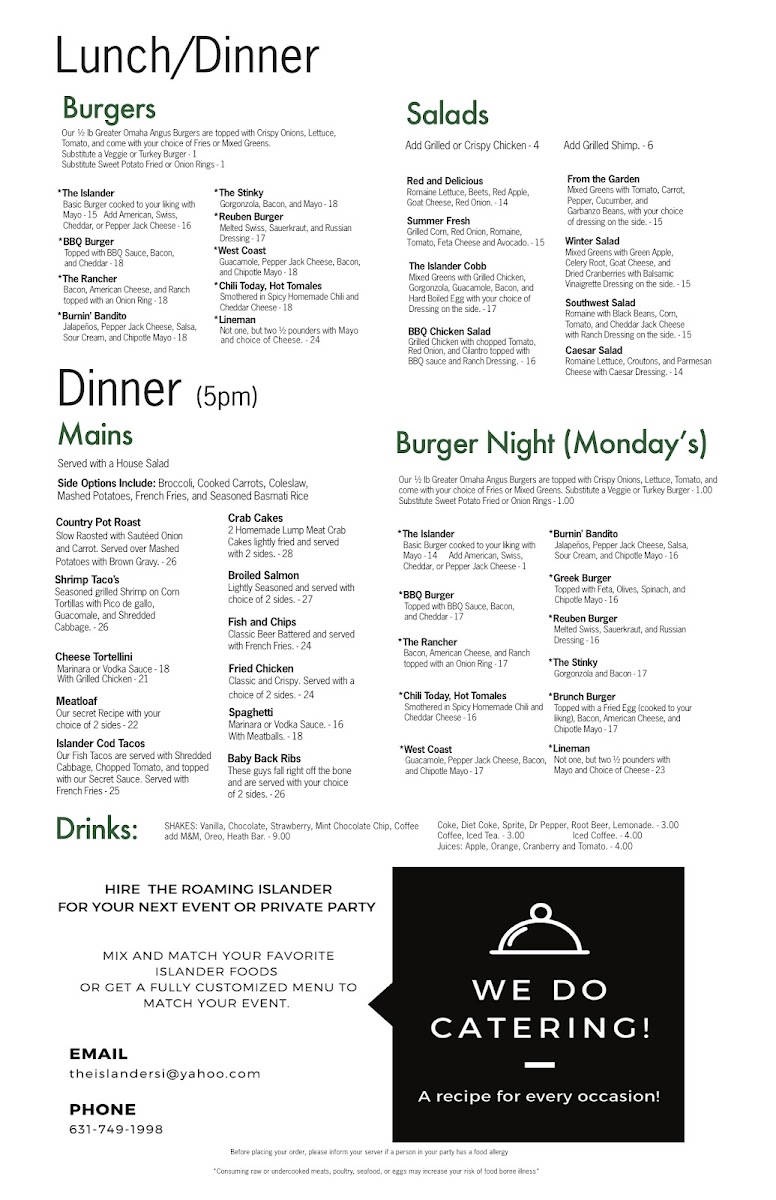 Menu The Islander-2
