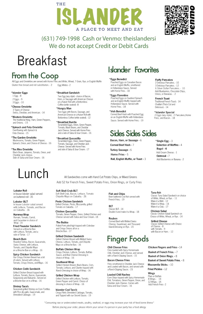 Menu The Islander-3