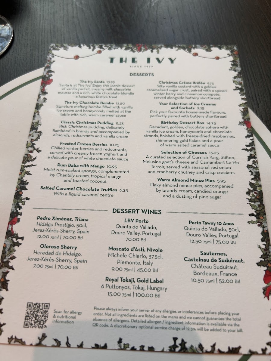 Menu The Ivy Chichester-1