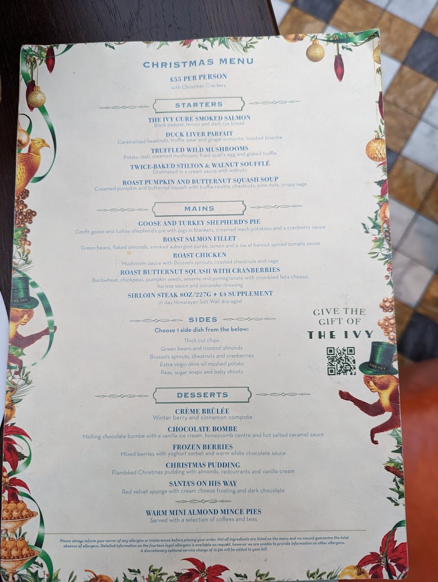 Menu The Ivy Chichester-2