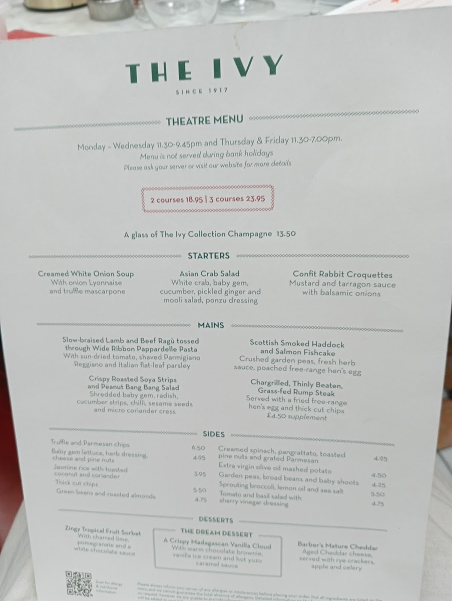 Menu The Ivy Chichester-3