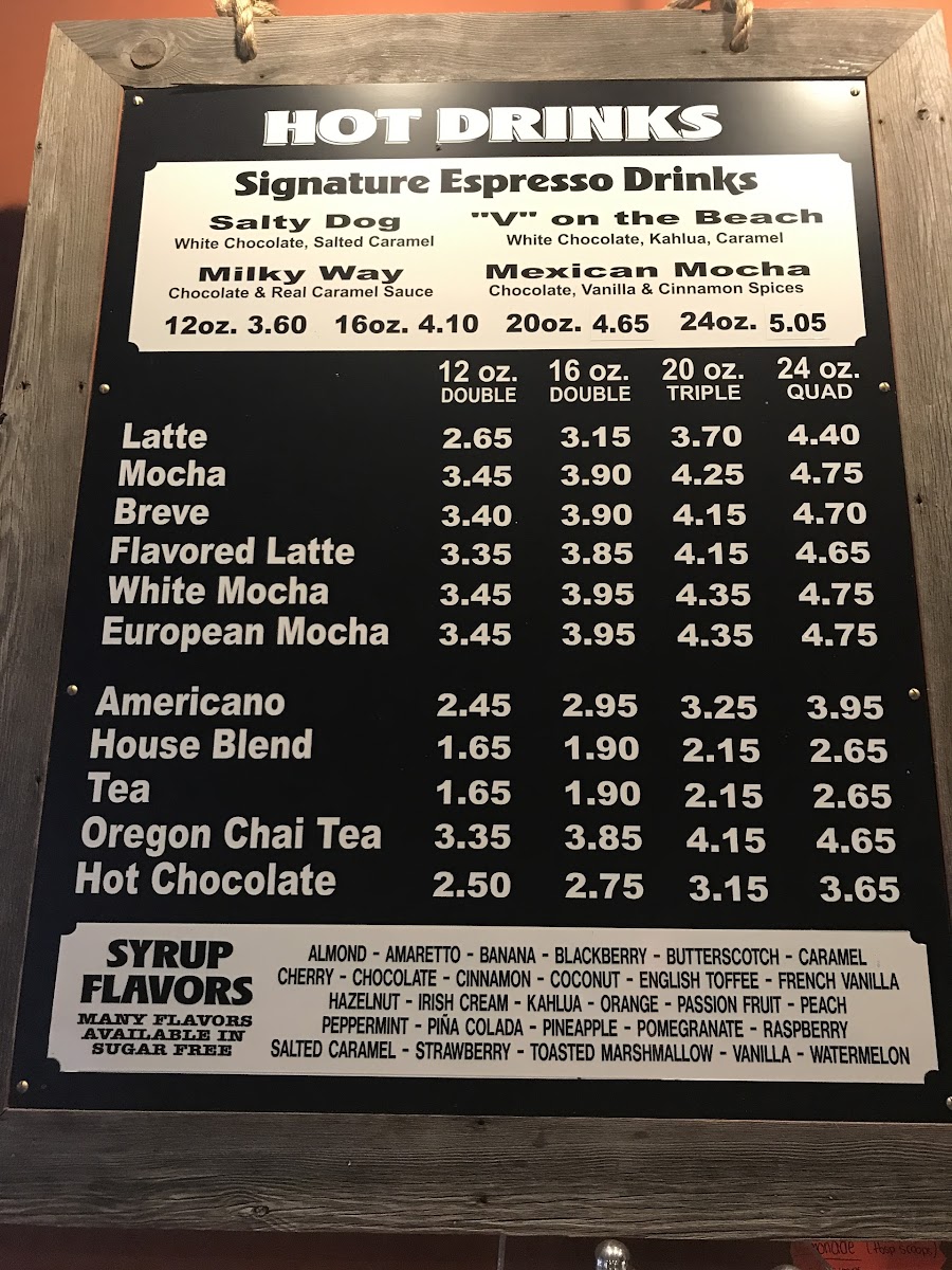 Menu The Java Station-2