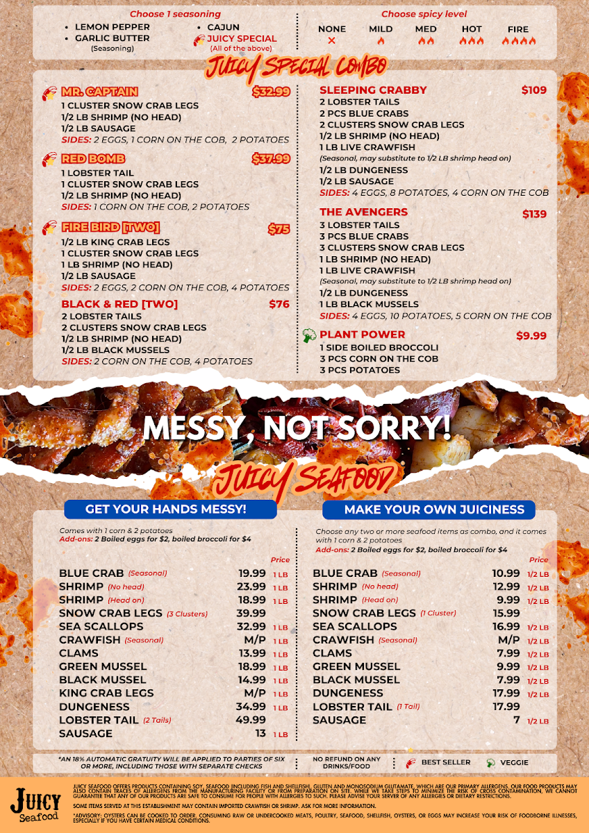 Menu The Juicy Seafood Restaurant & Bar- Siegen-1