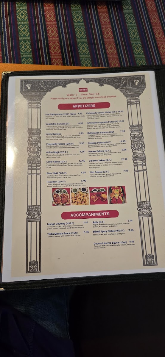 Menu The Kathmandu-4