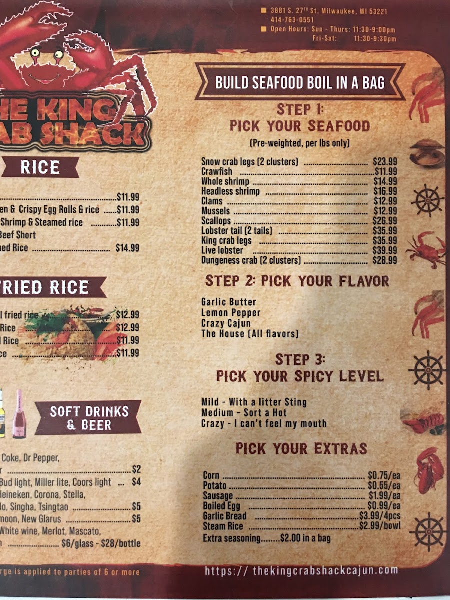 Menu The King Crab Shack | Southpoint-2
