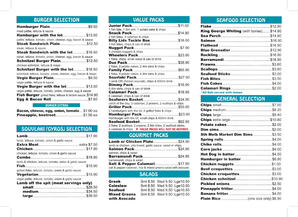 Menu The Kingfisher Blue-1