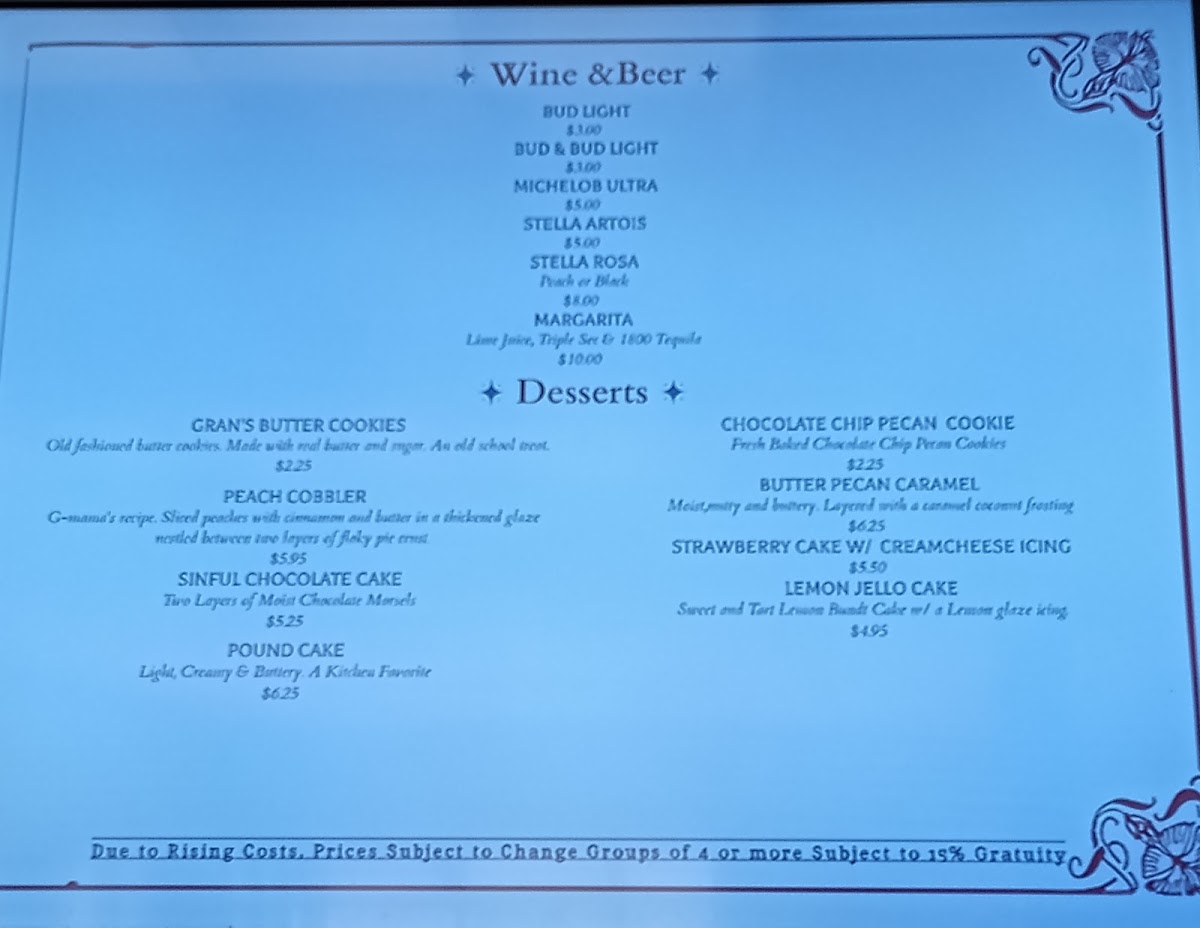 Menu The Kitchen By B&b Catering-1