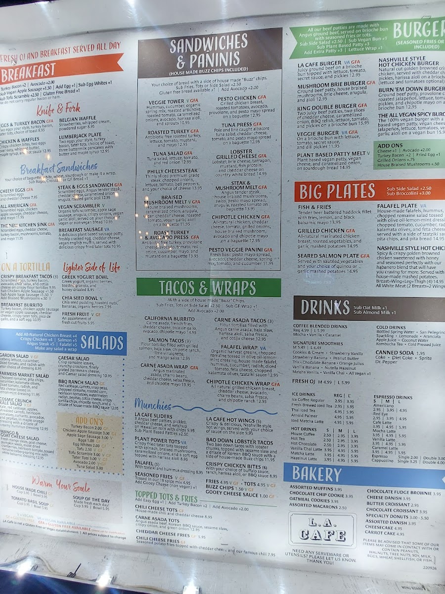 Menu The L.a. Cafe-10