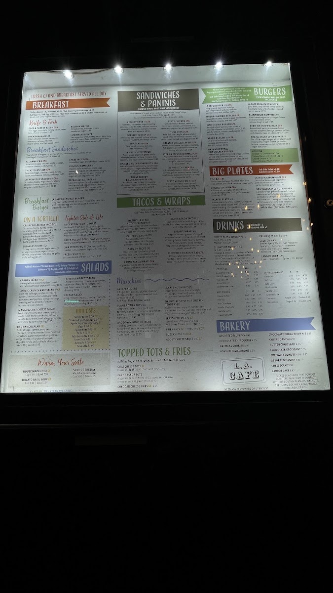 Menu The L.a. Cafe-3