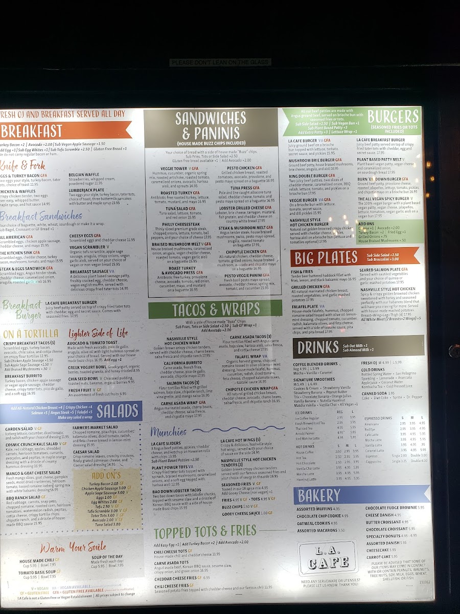 Menu The L.a. Cafe-4