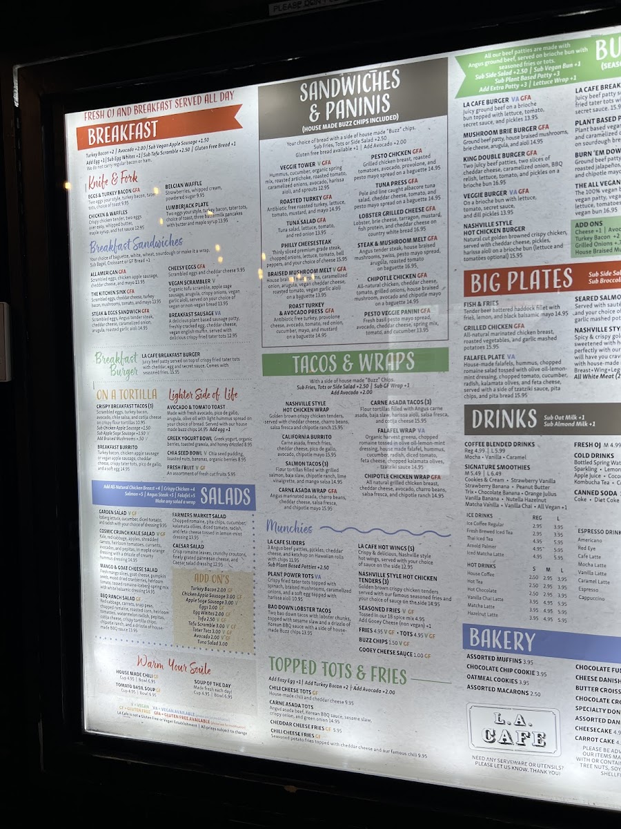 Menu The L.a. Cafe-9