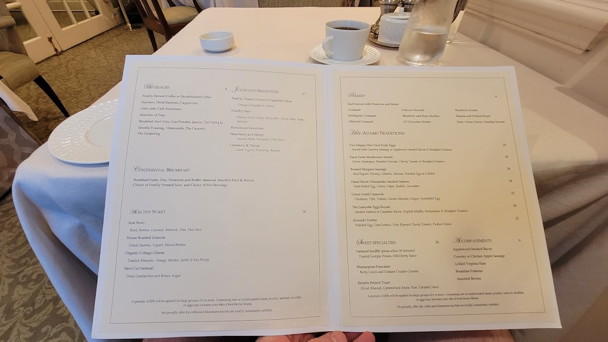 Menu The Lafayette-10