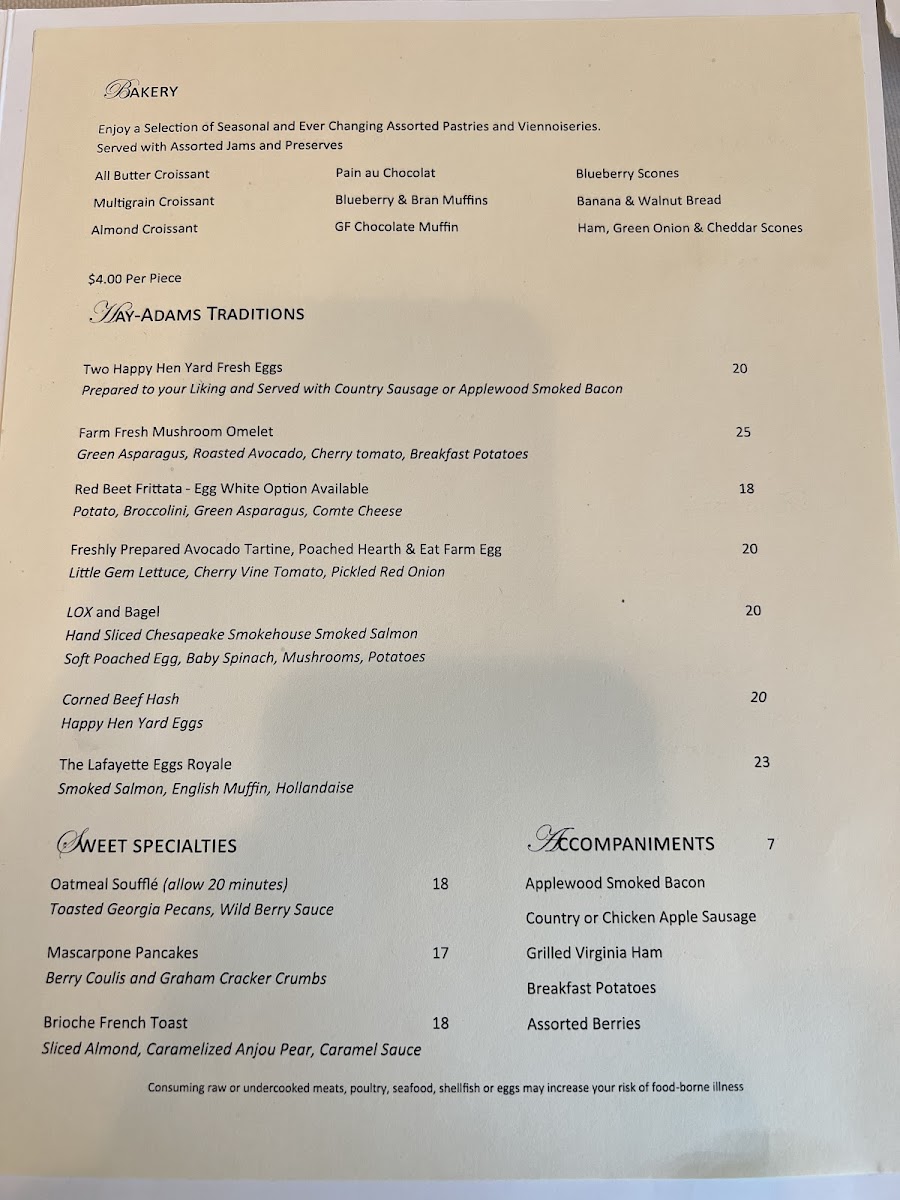 Menu The Lafayette-4