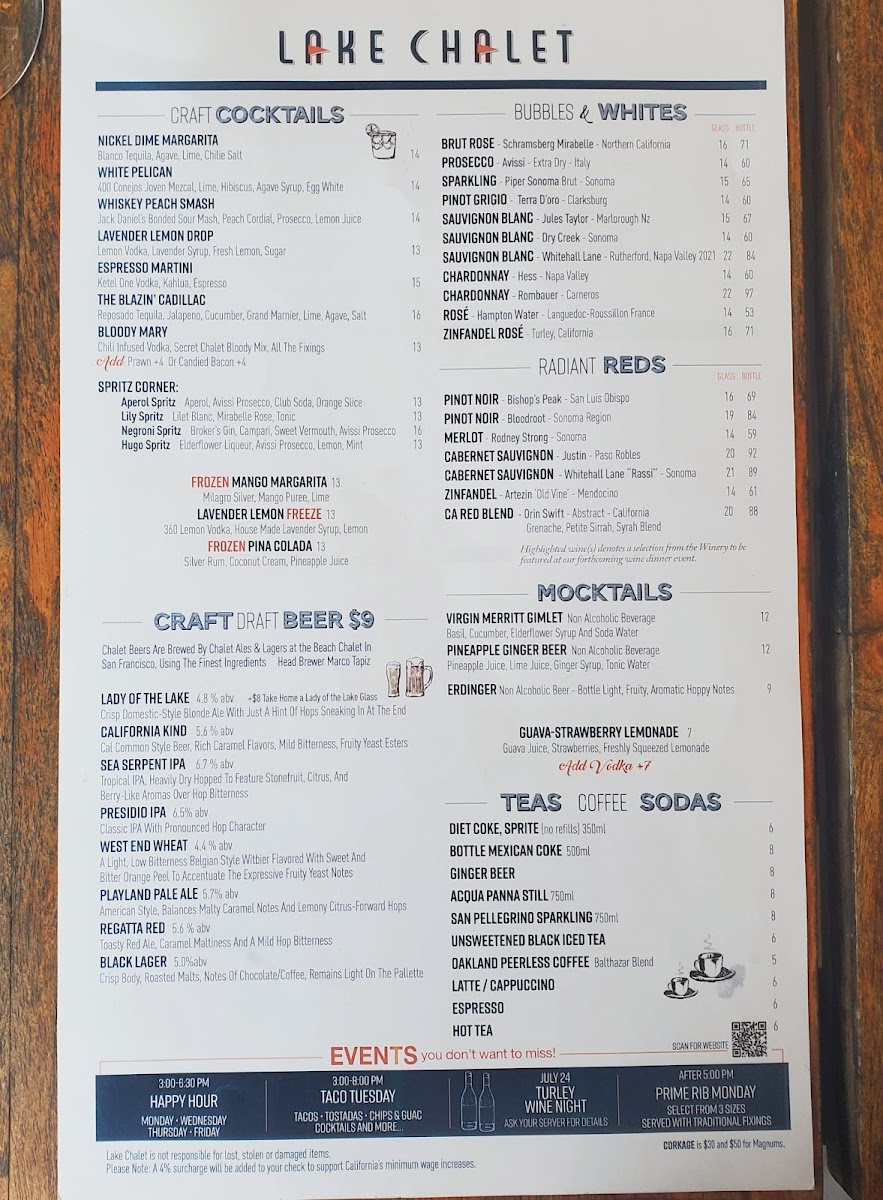 Menu The Lake Chalet Seafood Bar & Grill-3