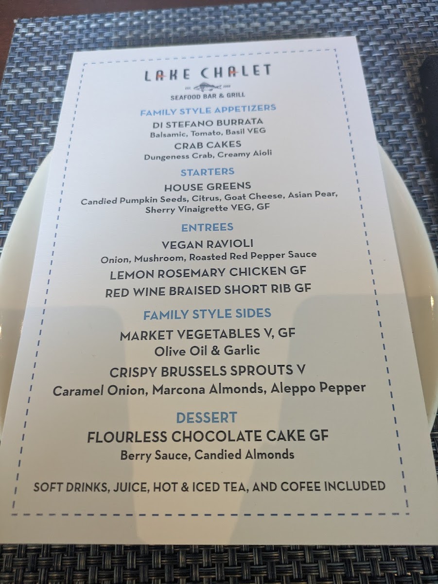 Menu The Lake Chalet Seafood Bar & Grill-7
