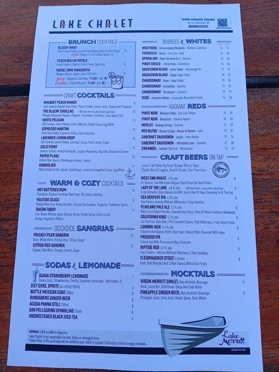 Menu The Lake Chalet Seafood Bar & Grill-9