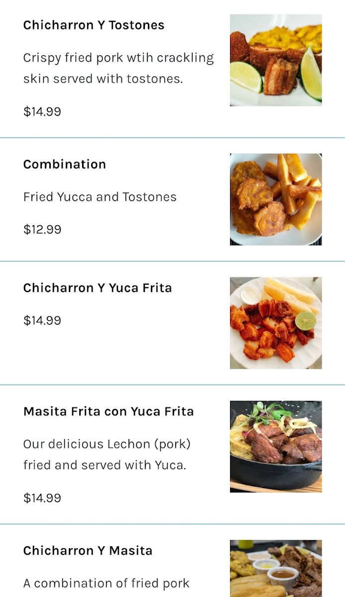 Menu The Latin Pig Cuban Restaurant-1