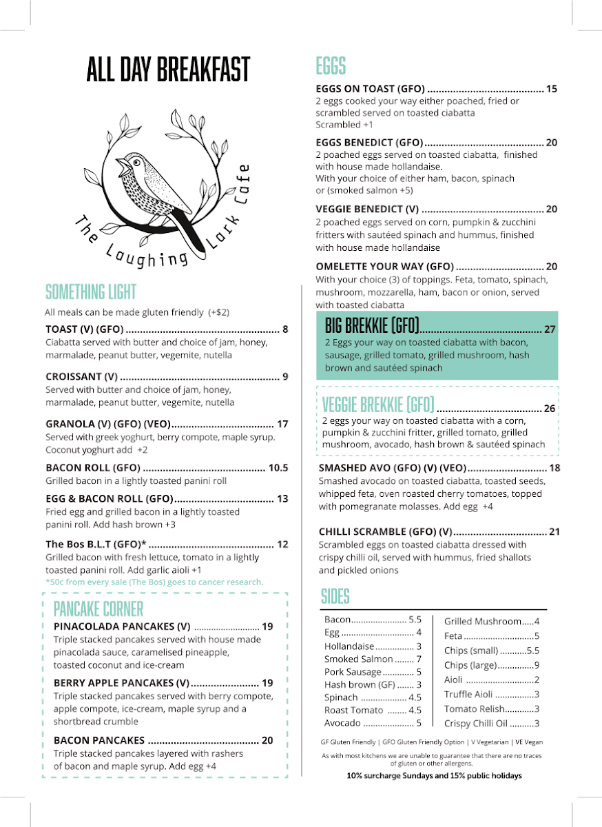 Menu The Laughing Lark Cafe-3