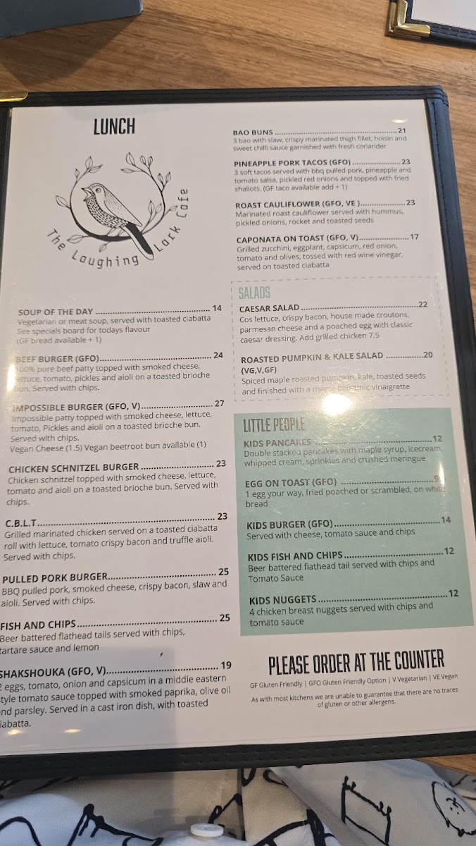 Menu The Laughing Lark Cafe-5