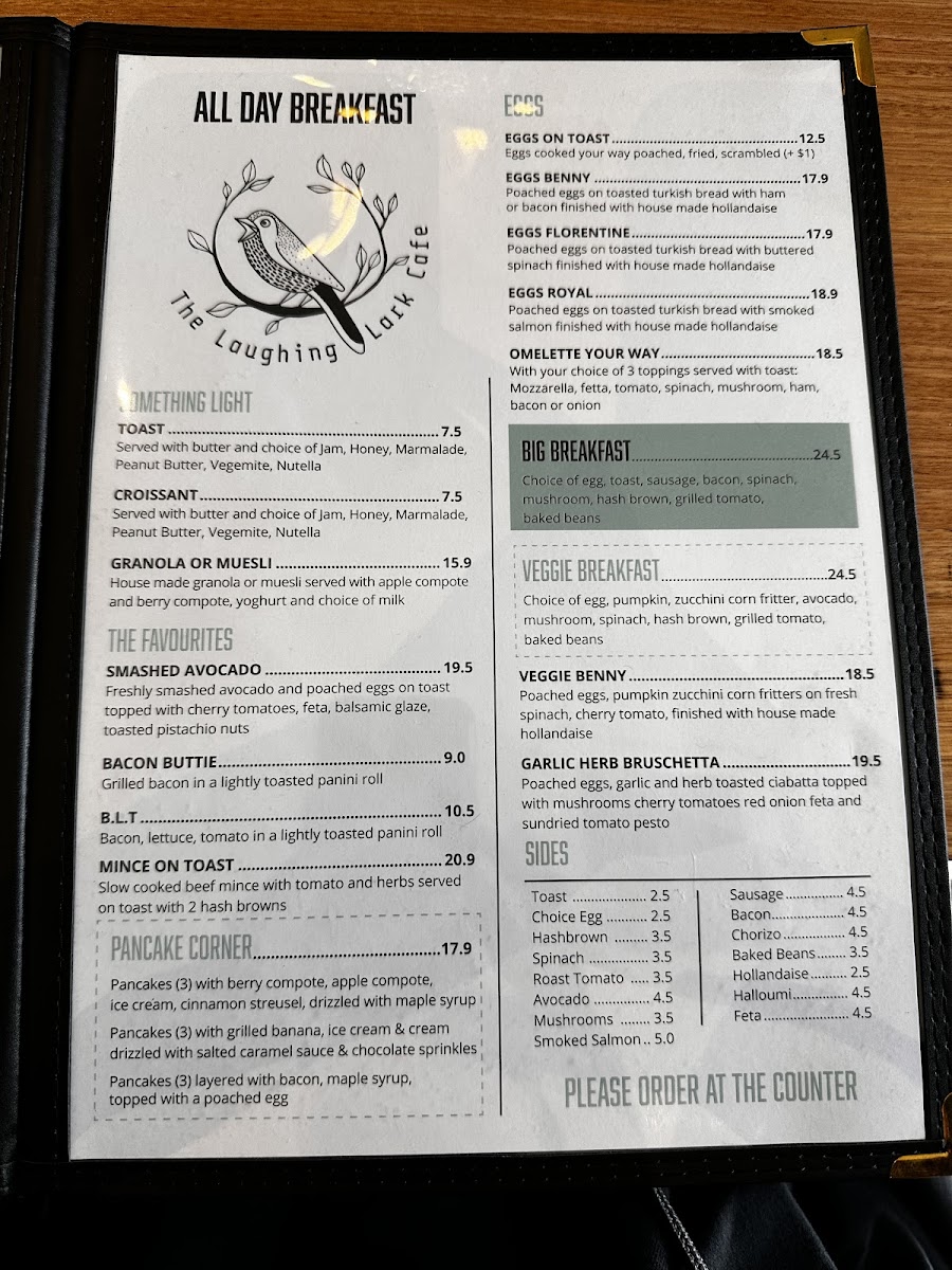 Menu The Laughing Lark Cafe-8