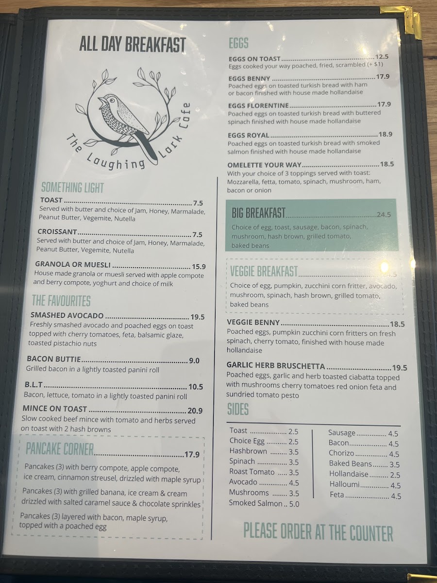 Menu The Laughing Lark Cafe-9