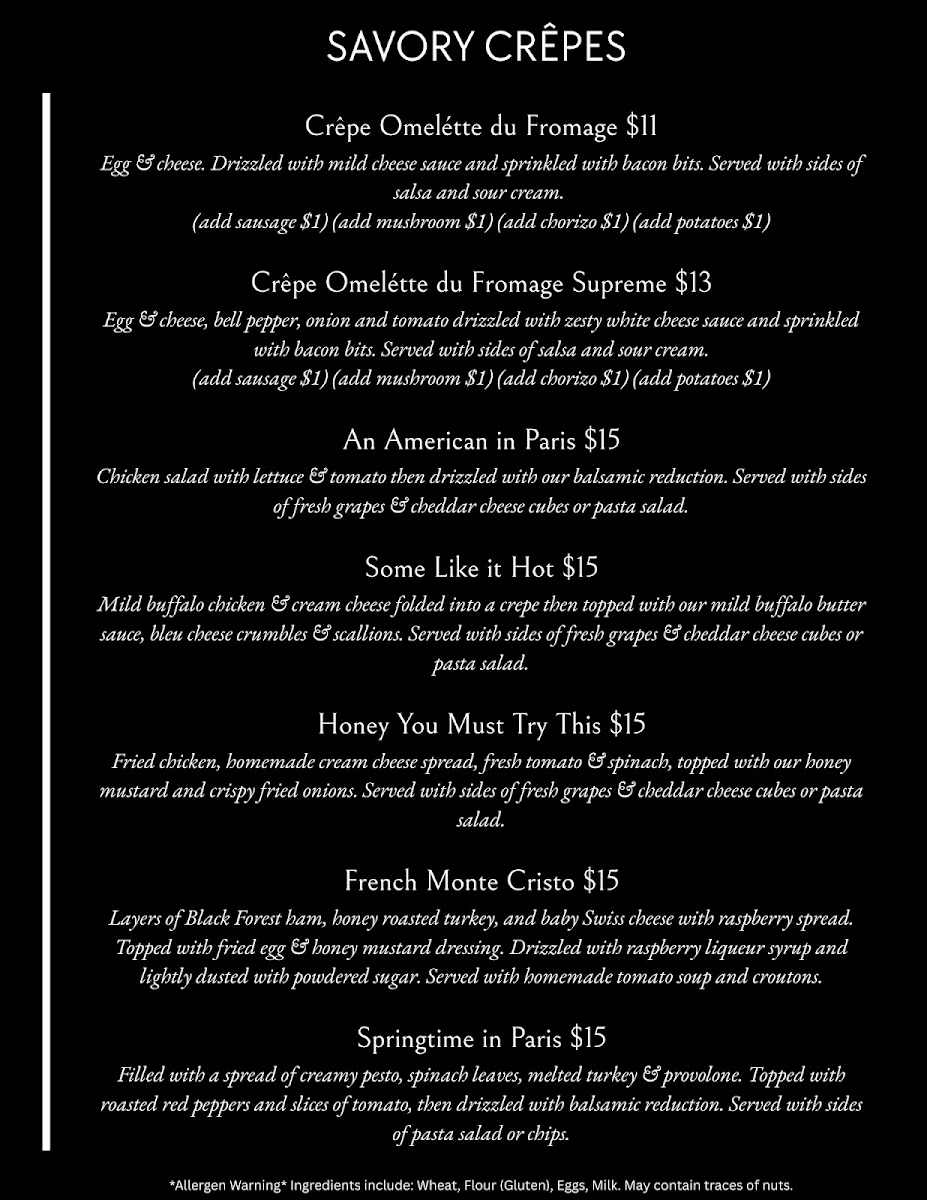 Menu The Lazy Maid Crêperie-1